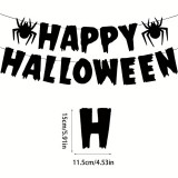 Kartonbanner Happy Halloween - Schwarz