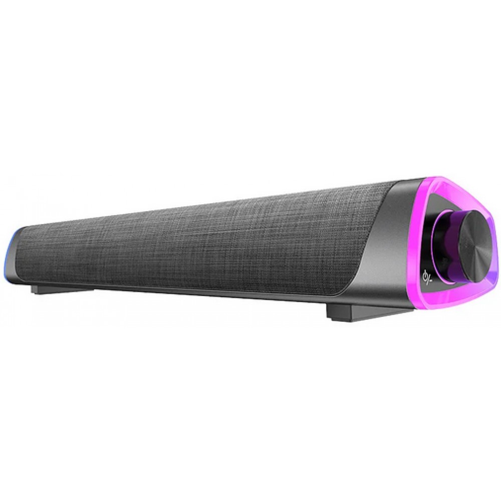 Stylische und minimalistische Bluetooth Sound Bar V8 mit LED Ambiente Beleuchtung + USB + AUX - Grau