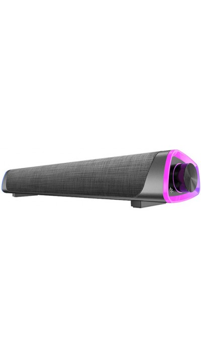 Stylische und minimalistische Bluetooth Sound Bar V8 mit LED Ambiente Beleuchtung + USB + AUX - Grau