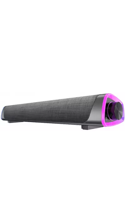 Stylische und minimalistische Bluetooth Sound Bar V8 mit LED Ambiente Beleuchtung + USB + AUX - Grau