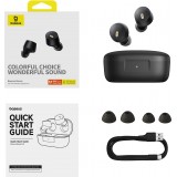 Baseus Bowie E18 Bluetooth 5.3 TWS In-Ear Kopfh&ouml;rer IPX4 mit Ladeetui - Schwarz