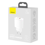 Baseus Ladegerät 20W USB und USB-C (Quick Charge) - Weiss