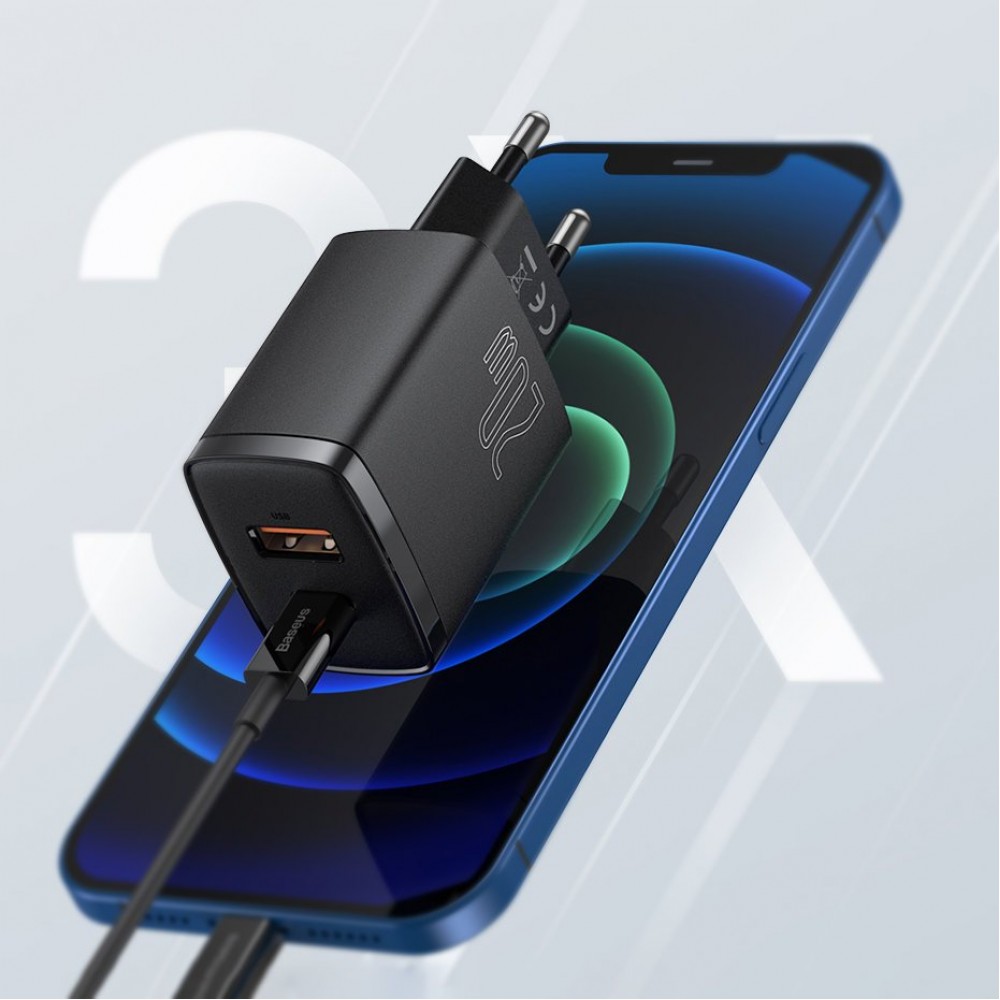 Baseus Ladegerät 20W USB und USB-C (Quick Charge) - Weiss
