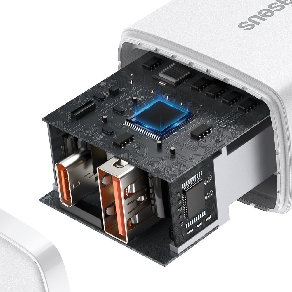 Baseus Ladegerät 20W USB und USB-C (Quick Charge) - Weiss