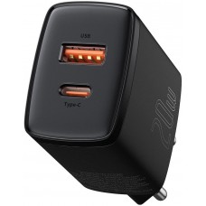 Baseus Ladegerät 20W USB und USB-C (Quick Charge) - Schwarz