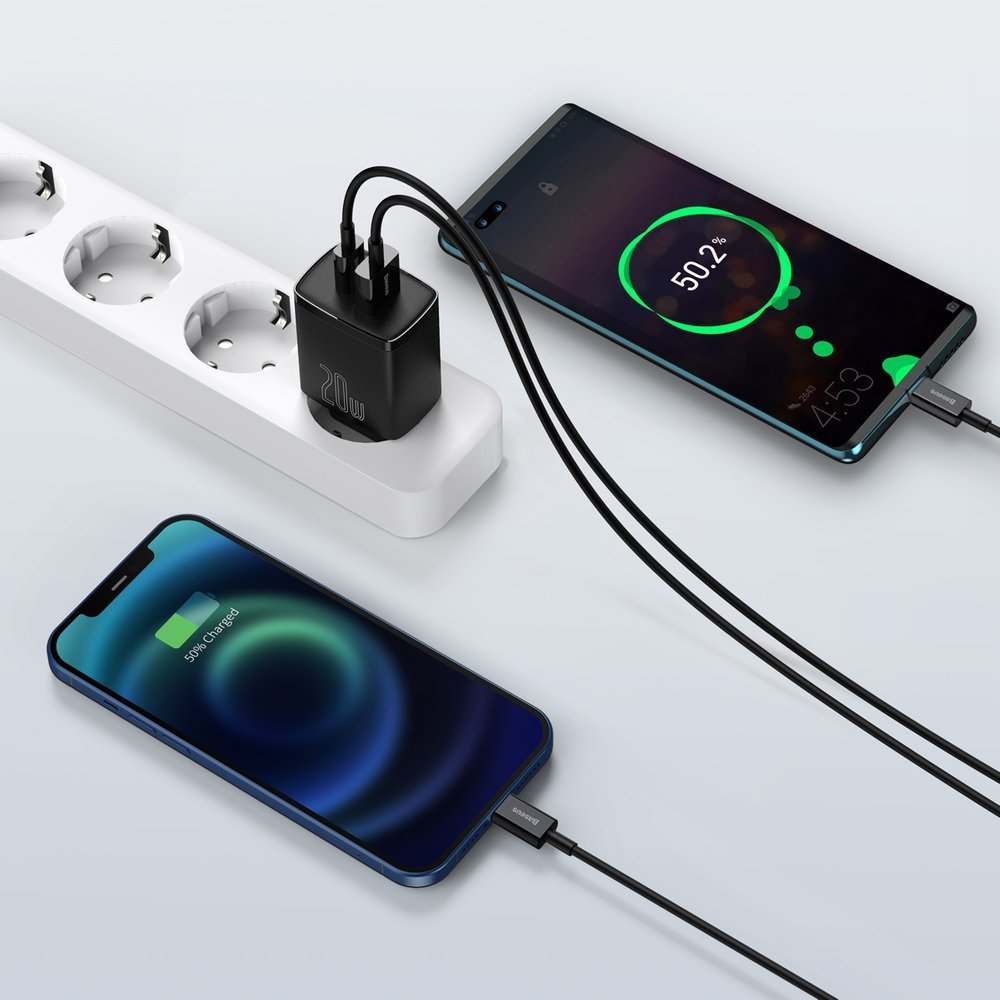 Baseus Ladegerät 20W USB und USB-C (Quick Charge) - Schwarz