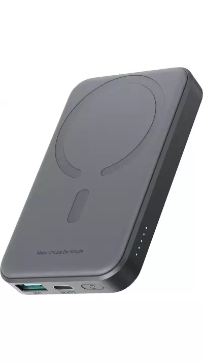 Powerbank Joyroom JR-W020 Mini 5000mAh USB-A / USB-C Induktiv 20W mit USB-C Kabel - Schwarz