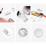 Batterie Externe Wozinsky WF16-YCS 5000mAh 15W USB-C Mini avec C&acirc;ble USB-C Int&eacute;gr&eacute; et Chargeur Apple Watch - Blanc