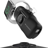 Wozinsky WF16-YCS 5000mAh 15W USB-C Mini Powerbank mit integriertem USB-C-Kabel und Apple Watch Ladeger&auml;t - Schwarz