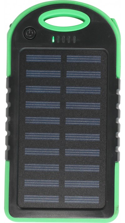 Externe Batterie 5000mAH Power Bank Solarpanel portable dual USB LED IPX4 waterproof - Grün