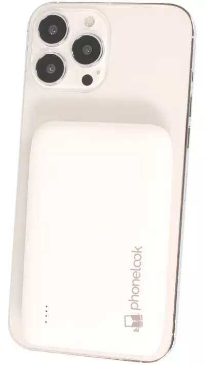 15W kabellose externe MagSafe Qi Batterie Power Bank 5000 mAh Ladegerät PhoneLook - Weiss