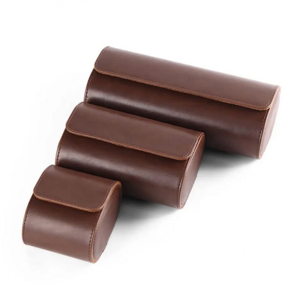 Boîte à montre de luxe et de haute qualité en similicuir et coussin de montre doux - 3 montres - Noir