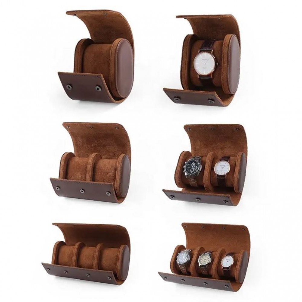 Boîte à montre de luxe et de haute qualité en similicuir et coussin de montre doux - 3 montres - Noir