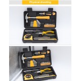 Praktische tragbare kompakte Werkzeugbox 25 Teile mit den wichtigsten Werkzeugen - Gelb