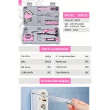 Faltbare und kompakte Werkzeugbox für Mädchen/Frauen (23 Teile) mit allen wichtigen Werkzeugen - Rosa