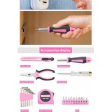 Faltbare und kompakte Werkzeugbox für Mädchen/Frauen (23 Teile) mit allen wichtigen Werkzeugen - Rosa