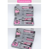 Faltbare und kompakte Werkzeugbox für Mädchen/Frauen (23 Teile) mit allen wichtigen Werkzeugen - Rosa