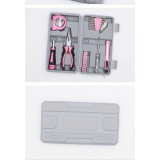 Faltbare und kompakte Werkzeugbox für Mädchen/Frauen (23 Teile) mit allen wichtigen Werkzeugen - Rosa