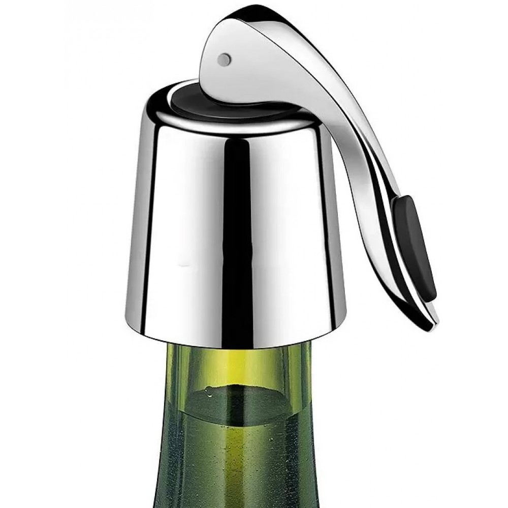 Verschlusskappe universal für Weinflaschen aus Edelstahl elegant und hochwertig - Silber