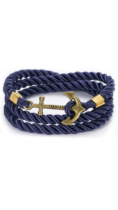 Anker Seil Armband antique blau