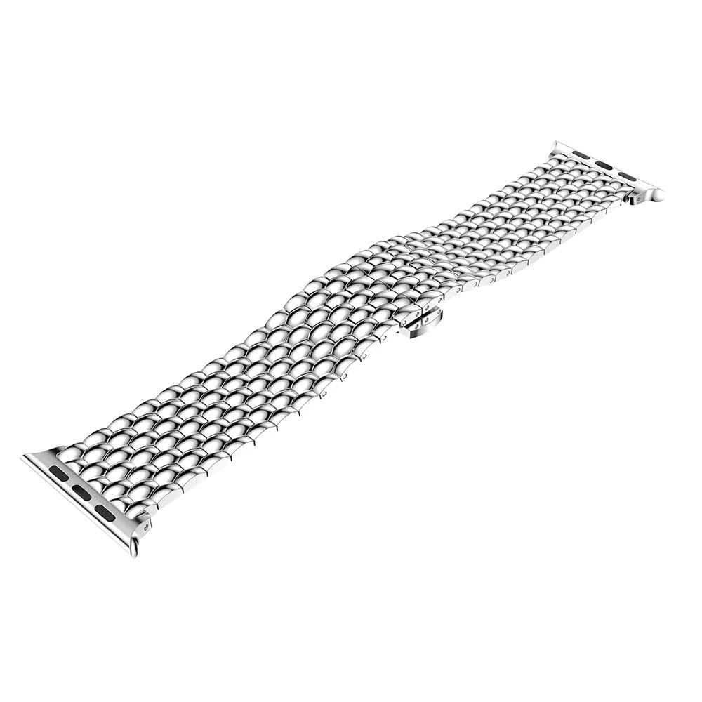 Edelstahlarmband mit kleinen Einzelngliedern in Wabenform  - Silber - Apple Watch 38/40/41/42 mm