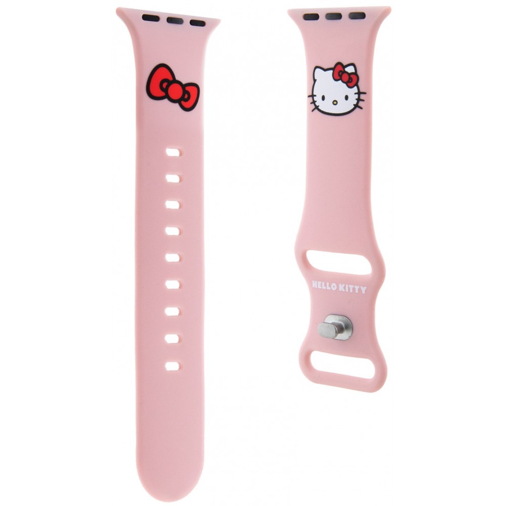 Hello Kitty verstellbares Armband aus Soft-Touch-Silikon mit aufgedrucktem Logo - Rosa - Apple Watch 38/40/41/42 mm