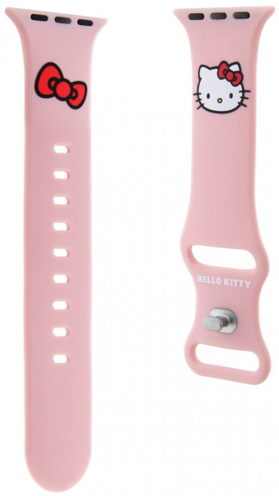 Hello Kitty verstellbares Armband aus Soft-Touch-Silikon mit aufgedrucktem Logo - Rosa - Apple Watch 38 mm / 40 mm / 41 mm