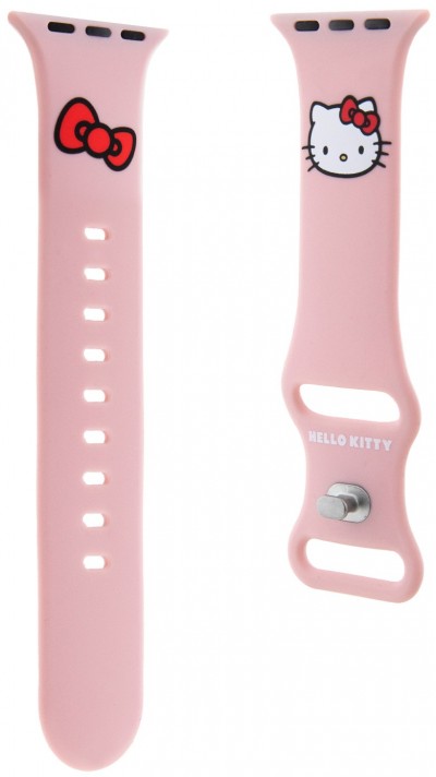 Hello Kitty verstellbares Armband aus Soft-Touch-Silikon mit aufgedrucktem Logo - Rosa - Apple Watch 38/40/41/42 mm