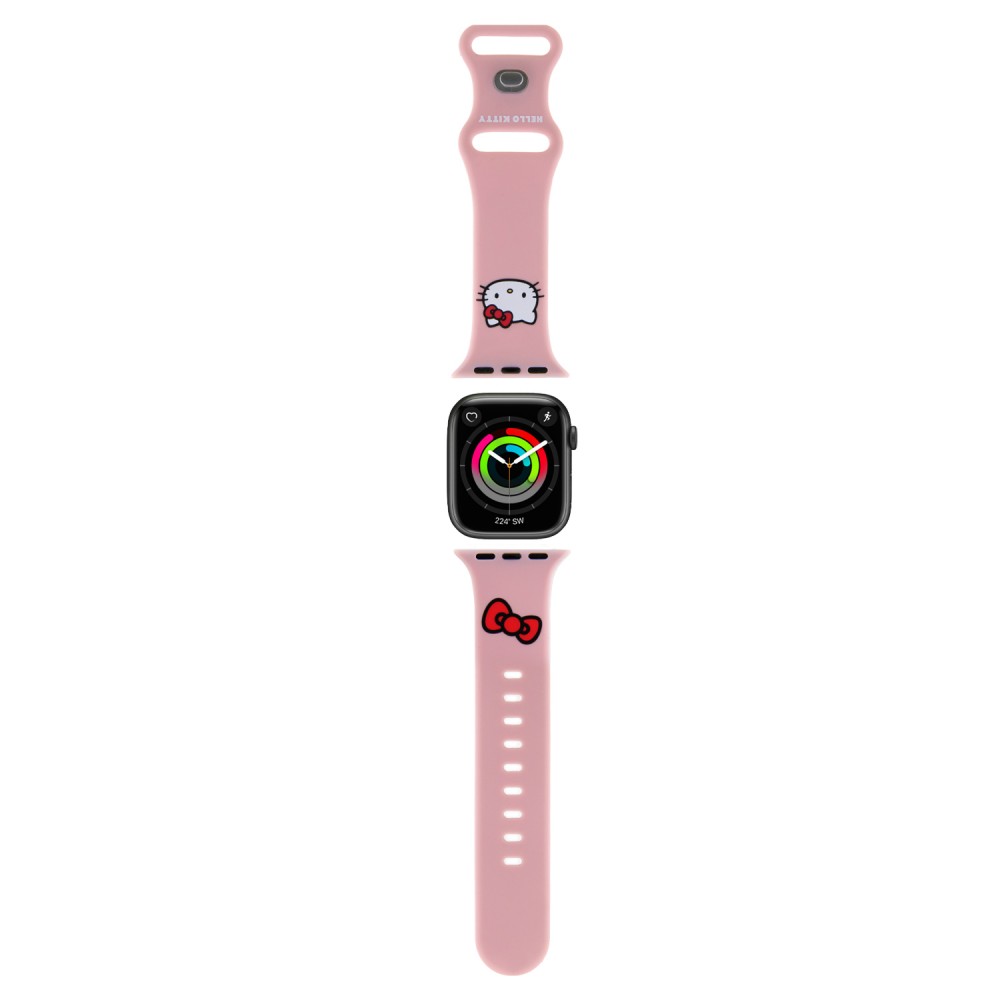 Hello Kitty verstellbares Armband aus Soft-Touch-Silikon mit aufgedrucktem Logo - Rosa - Apple Watch 38/40/41/42 mm