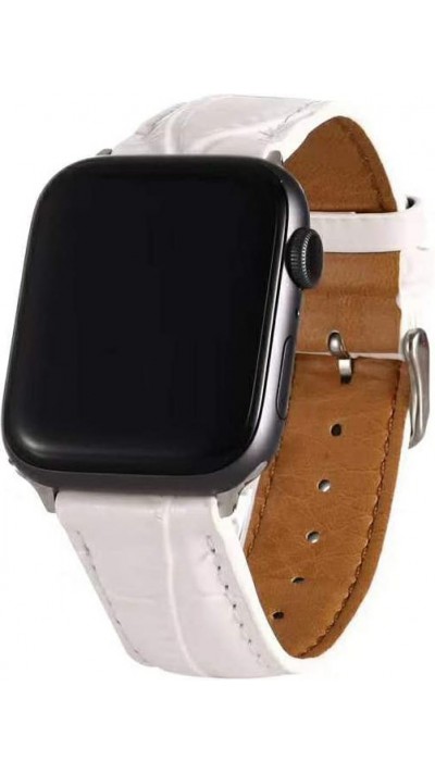 Krokodil armband weiss - Apple Watch 42mm / 44mm / 45mm