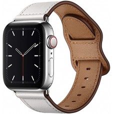 Lederarmband weiss - Apple Watch 44/45/46/49 mm