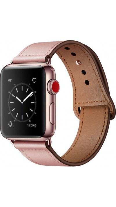 Lederarmband rosa - Apple Watch 44/45/46/49 mm