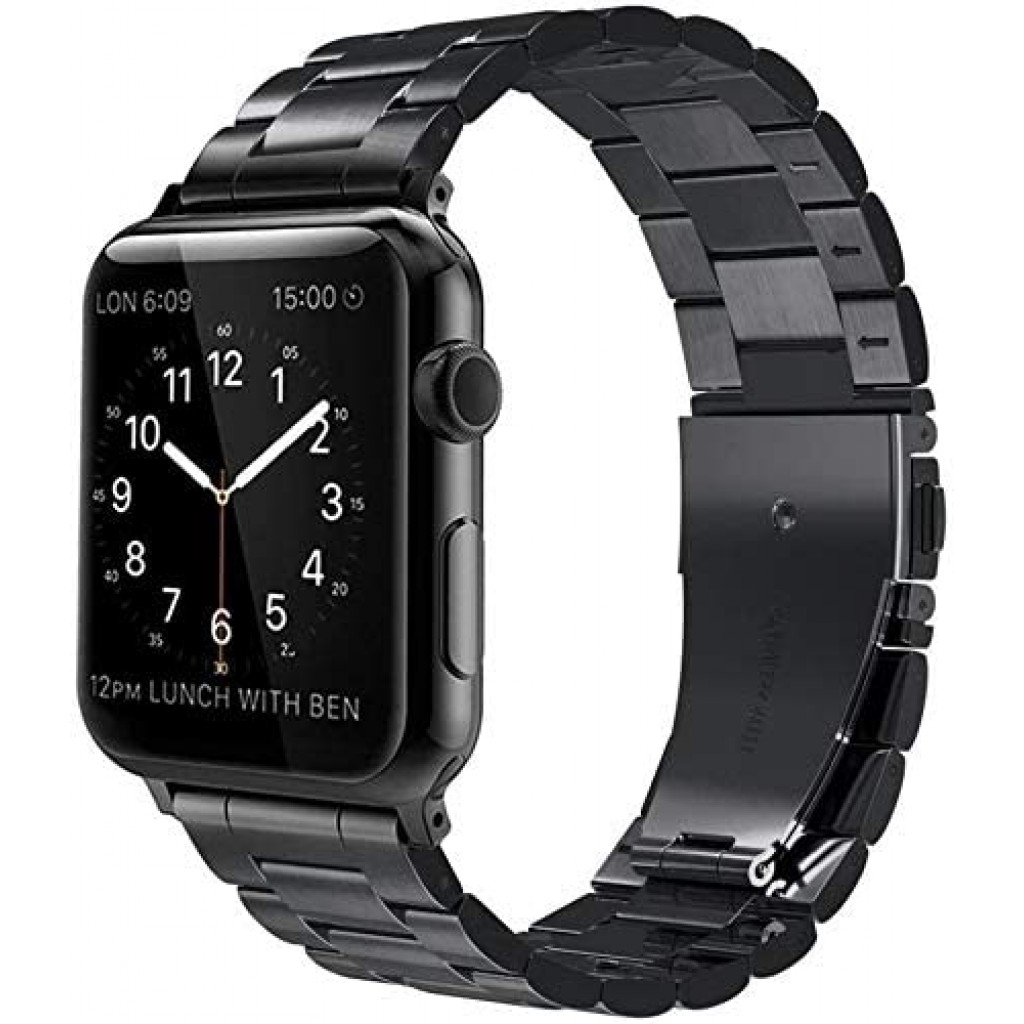 Edelstahl Armband Zeitlos klassisch und elegant Schwarz Apple Watch 38mm 40mm 41mm