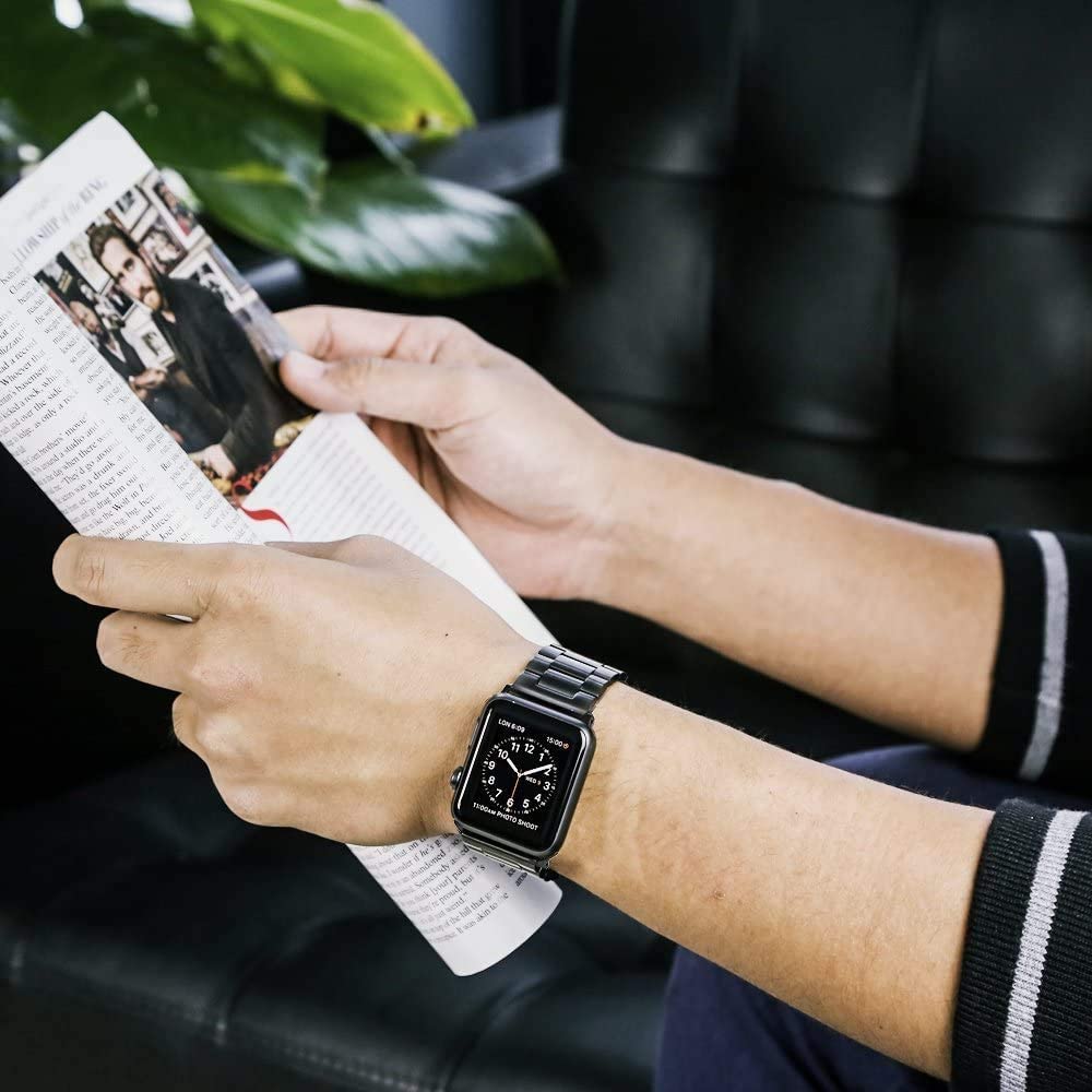 Edelstahl Armband - Zeitlos klassisch und elegant - Schwarz - Apple Watch 38/40/41/42 mm