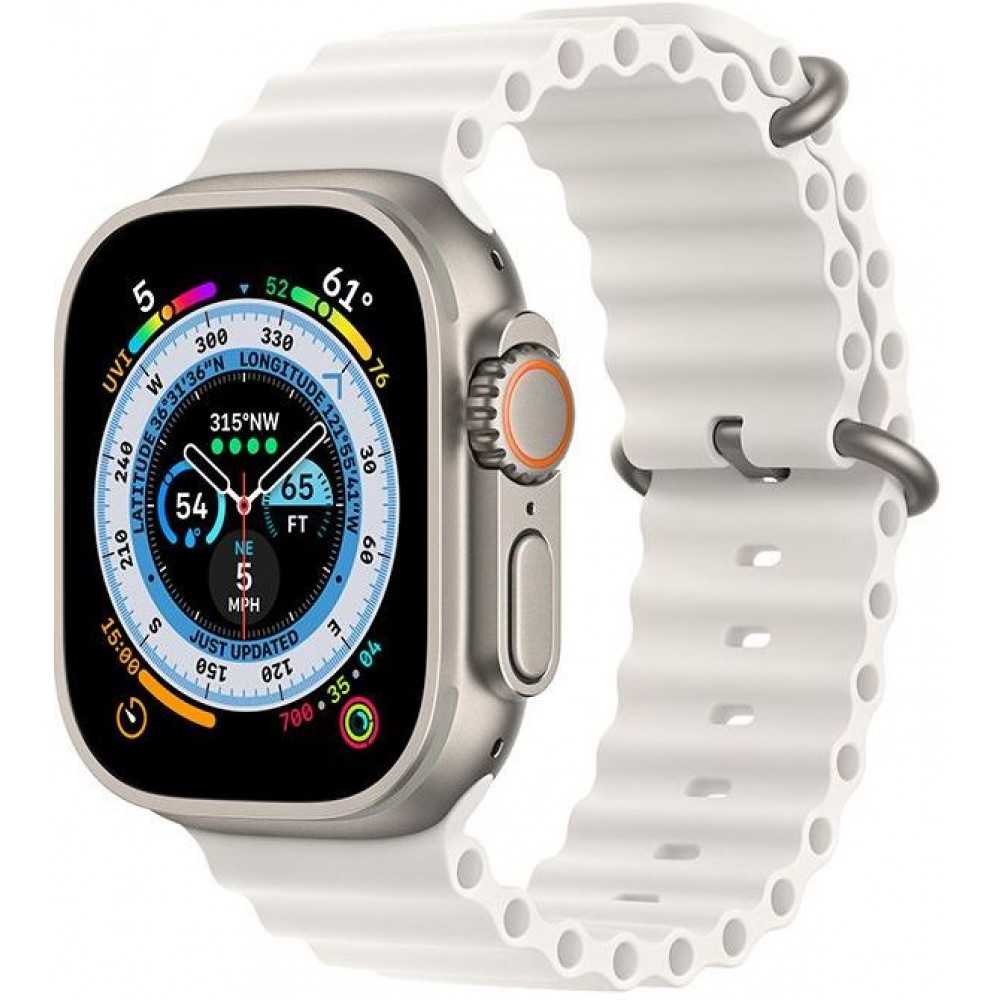 Gummi Silikon Armband gewellt - Grau - Apple Watch Ultra 49 mm