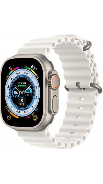 Gummi Silikon Armband gewellt - Grau - Apple Watch Ultra 49 mm