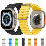 Gummi Silikon Armband gewellt - Grau - Apple Watch Ultra 49 mm