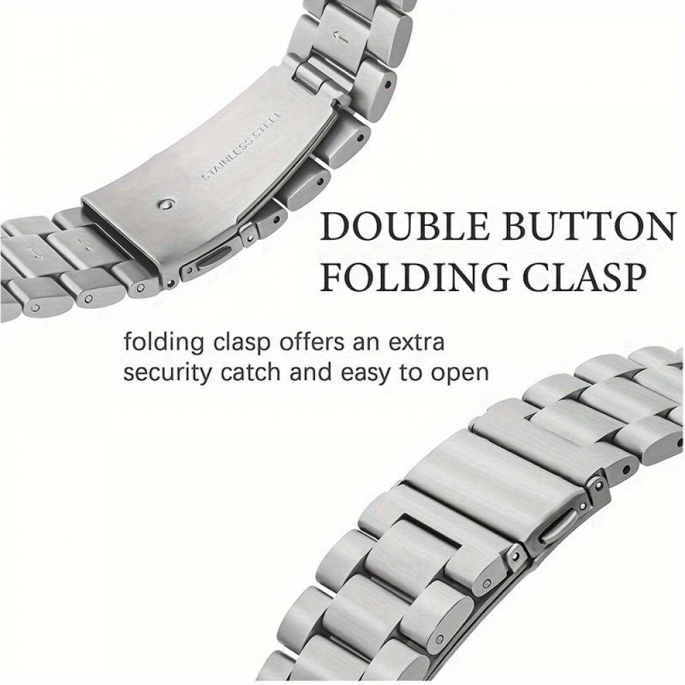 Edles Metallarmband mit integrierter TPU Silikon Schutzhülle für Apple Watch 49mm - Silber