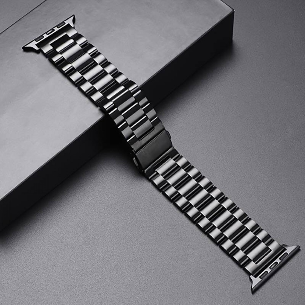 Edles Metallarmband mit integrierter TPU Silikon Schutzhülle für Apple Watch 49mm - Silber