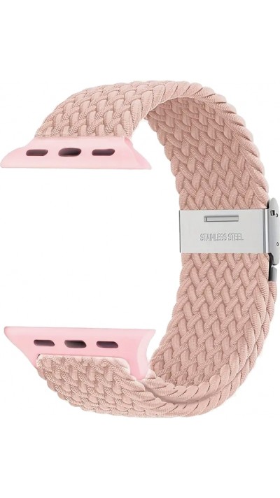 Elastisches Geflochtenes Nylonarmband mit Dehnbaren Riemen für Apple Watch - Hellbeige - Apple Watch 38/40/41/42 mm