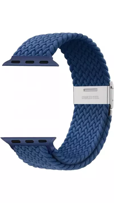 Elastisches Geflochtenes Nylonarmband mit Dehnbaren Riemen f&uuml;r Apple Watch - Blau - Apple Watch 38/40/41/42 mm