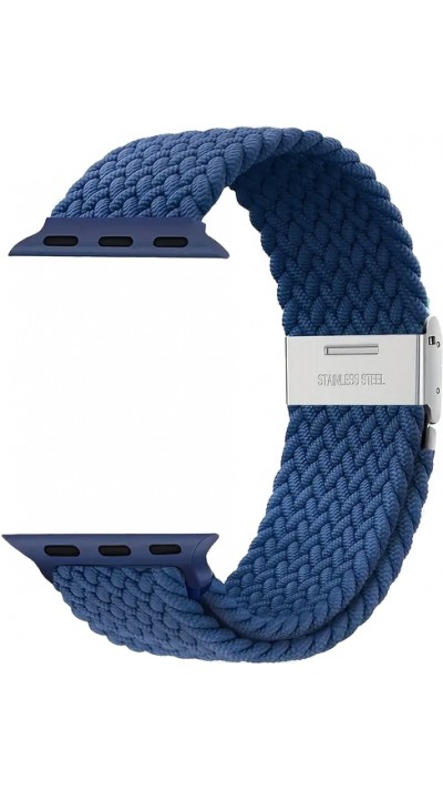Elastisches Geflochtenes Nylonarmband mit Dehnbaren Riemen für Apple Watch - Blau - Apple Watch 44/45/46/49 mm