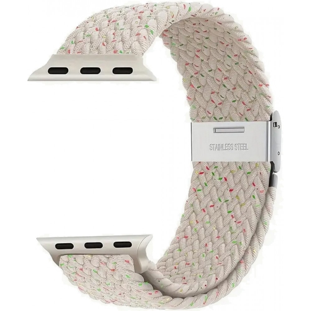 Elastisches Geflochtenes Nylonarmband mit Dehnbaren Riemen für Apple Watch - Champagne - Apple Watch 38/40/41/42 mm