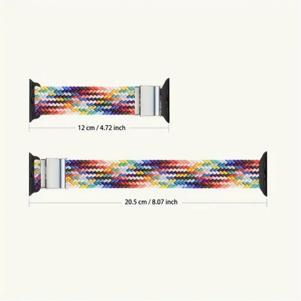 Elastisches Geflochtenes Nylonarmband mit Dehnbaren Riemen für Apple Watch - Champagne - Apple Watch 38/40/41/42 mm