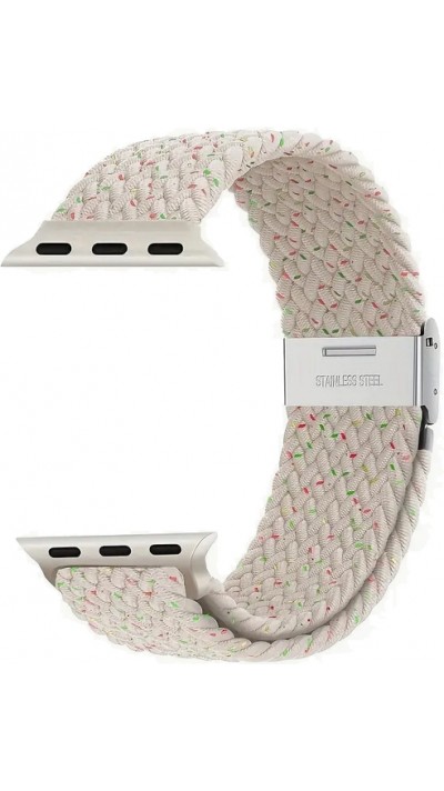 Elastisches Geflochtenes Nylonarmband mit Dehnbaren Riemen für Apple Watch - Champagne - Apple Watch 44/45/46/49 mm