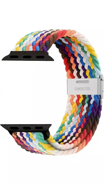 Elastisches Geflochtenes Nylonarmband mit Dehnbaren Riemen f&uuml;r Apple Watch - Multicolor 1 - Apple Watch 38/40/41/42 mm