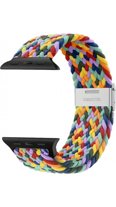 Elastisches Geflochtenes Nylonarmband mit Dehnbaren Riemen für Apple Watch - Multicolor 3 - Apple Watch 44/45/46/49 mm