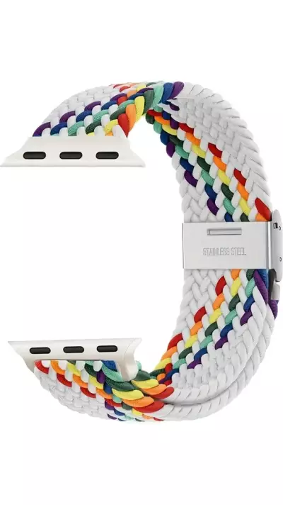 Elastisches Geflochtenes Nylonarmband mit Dehnbaren Riemen f&uuml;r Apple Watch - Multicolor 6 - Apple Watch 38/40/41/42 mm