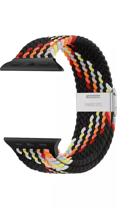 Elastisches Geflochtenes Nylonarmband mit Dehnbaren Riemen f&uuml;r Apple Watch - Multicolor 7 - Apple Watch 38/40/41/42 mm