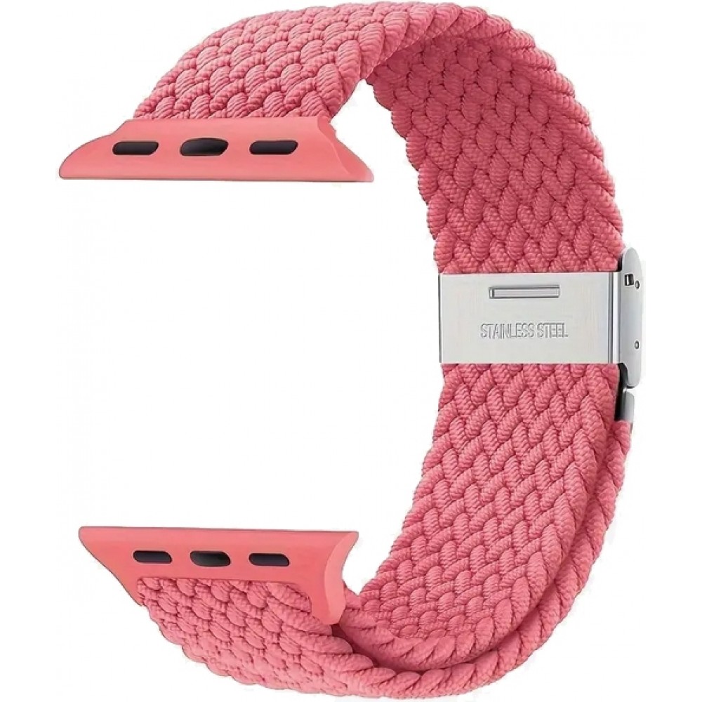 Elastisches Geflochtenes Nylonarmband mit Dehnbaren Riemen für Apple Watch - Rosa - Apple Watch 38/40/41/42 mm